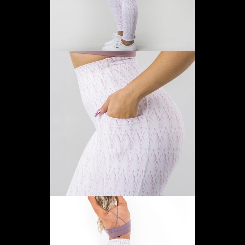 BuffBunny Onyx Leggings in the Oasis print